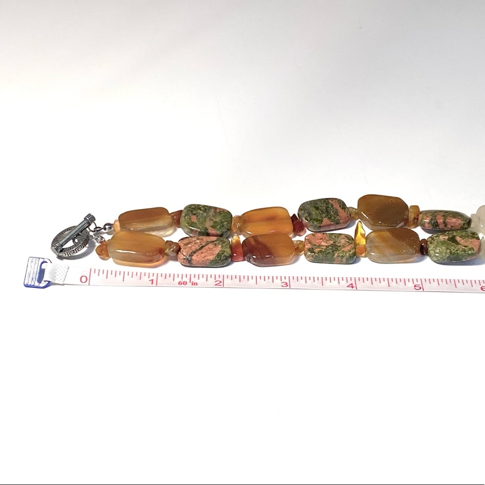 Carved Asian Medallion Necklace w/ Gemstone Beads - Picture 14 of 16